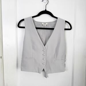 Jason Wu Light Gray Structured Button Front Vest Menswear NEW V-Neck Career S